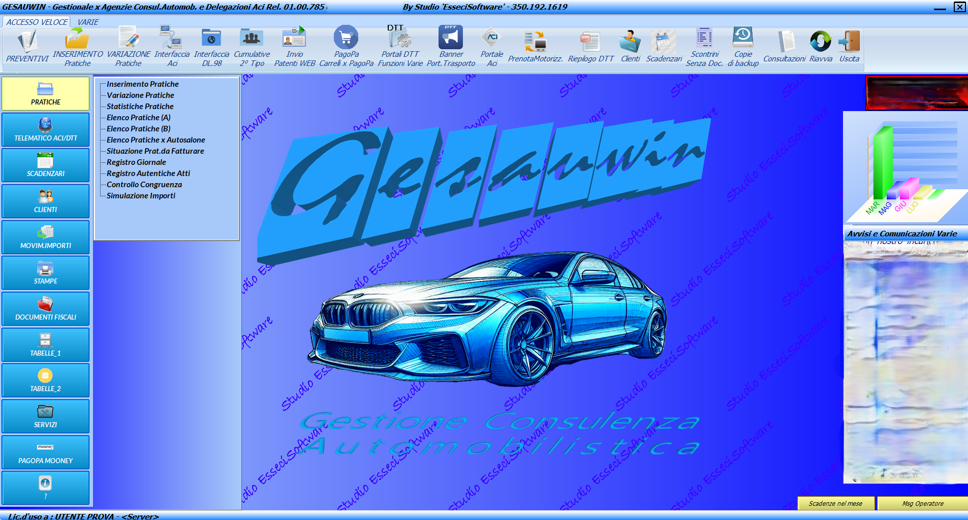 Screenshot del software GESAUWIN